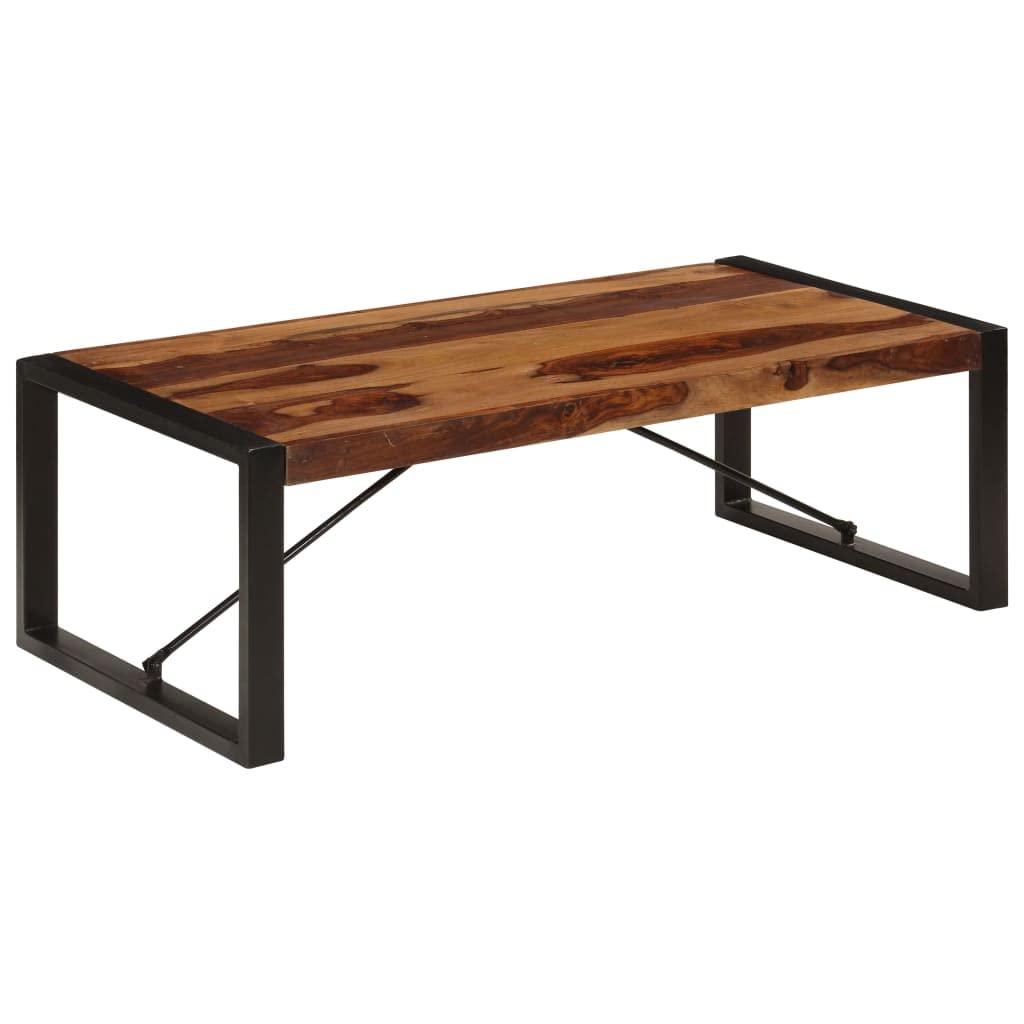 Brown Solid Sheesham Wood Rectangular Coffee Table C21582
