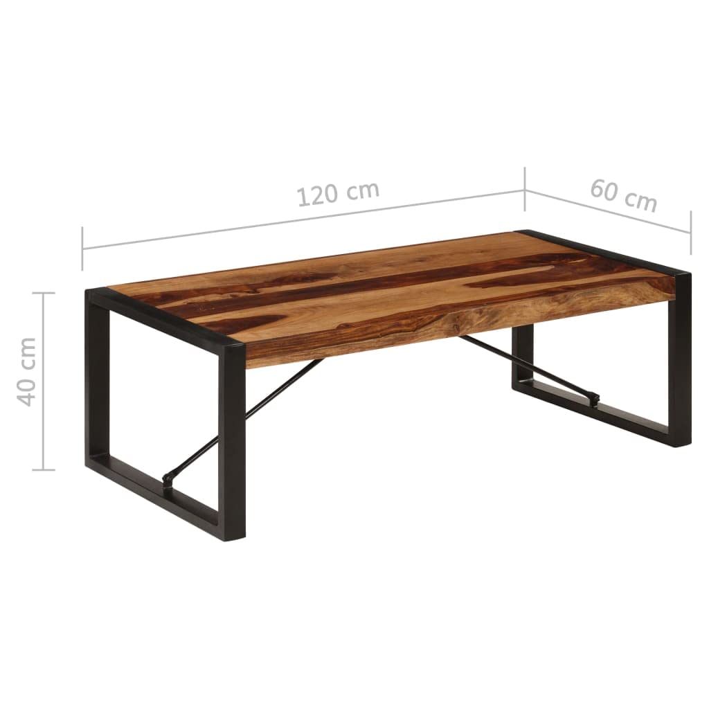 Brown Solid Sheesham Wood Rectangular Coffee Table C21582
