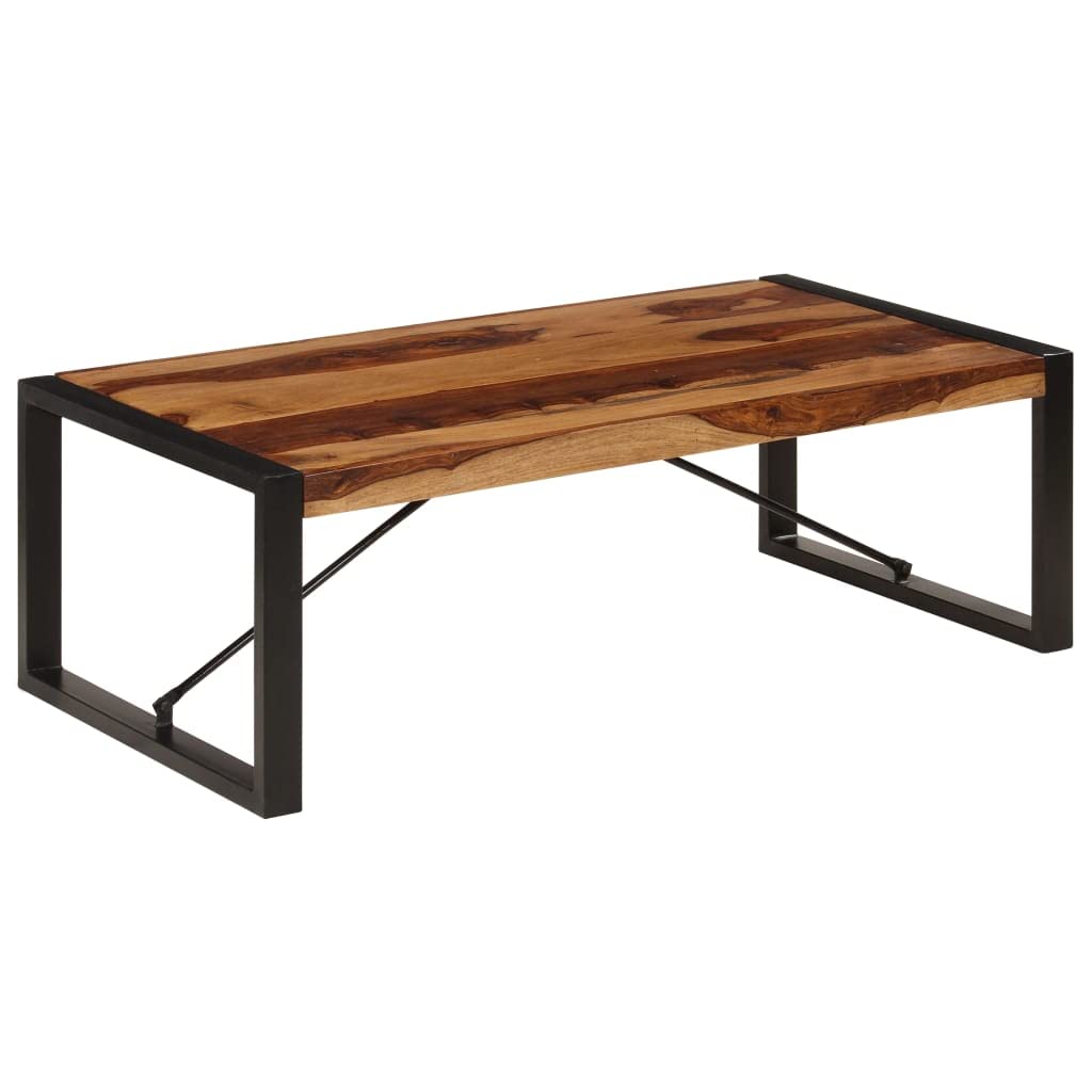 Brown Solid Sheesham Wood Rectangular Coffee Table C21582