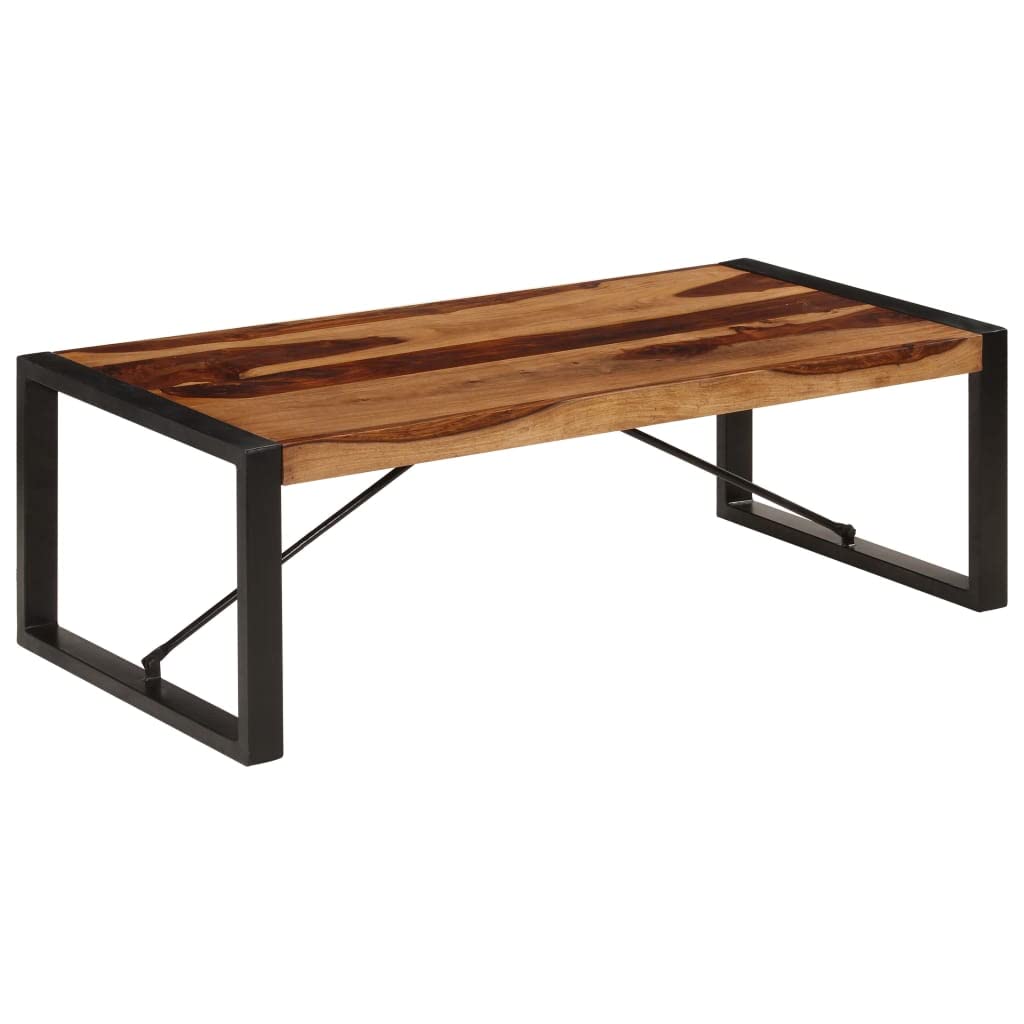 Brown Solid Sheesham Wood Rectangular Coffee Table C21582