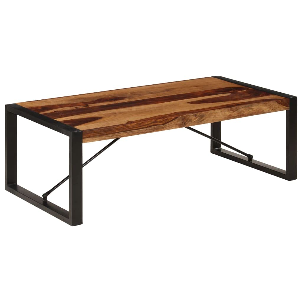 Brown Solid Sheesham Wood Rectangular Coffee Table C21582