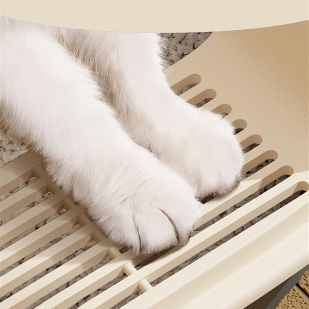 Semi-Open Cat Litter Box with High Sides O696658