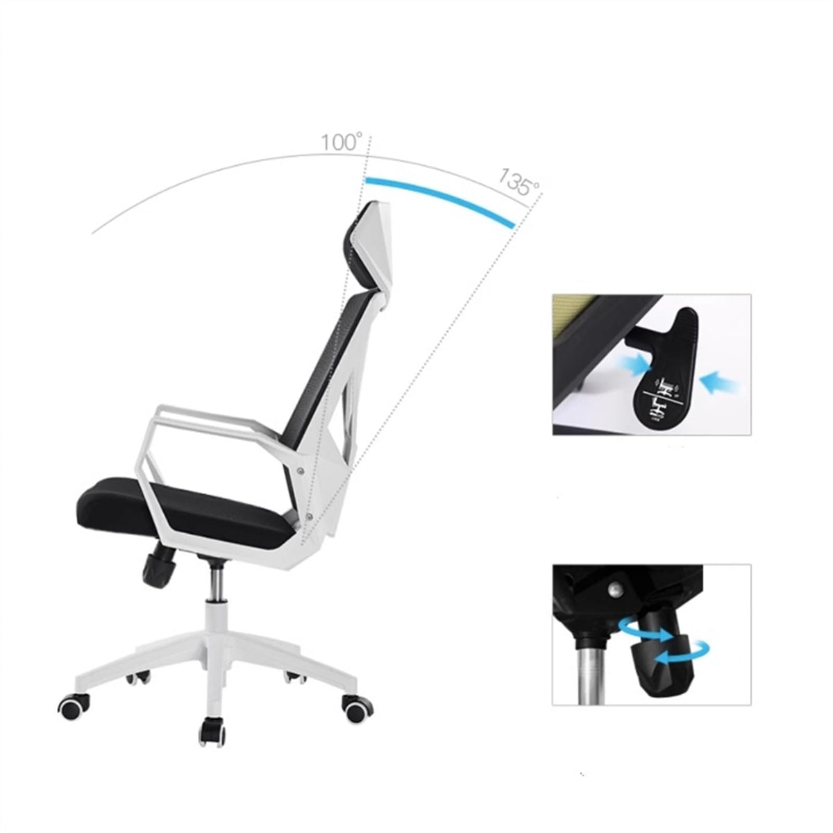 Ergonomic Mesh High Back Office Chair with Pillow D1481