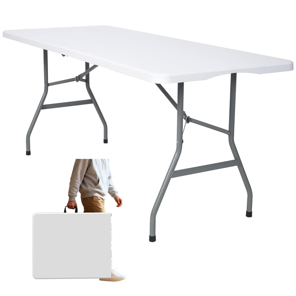 6ft Folding Table with Built in Handle & Steel Legs M8804