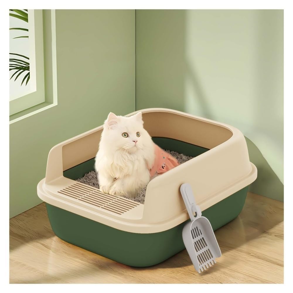 Semi-Open Cat Litter Box with High Sides O696658