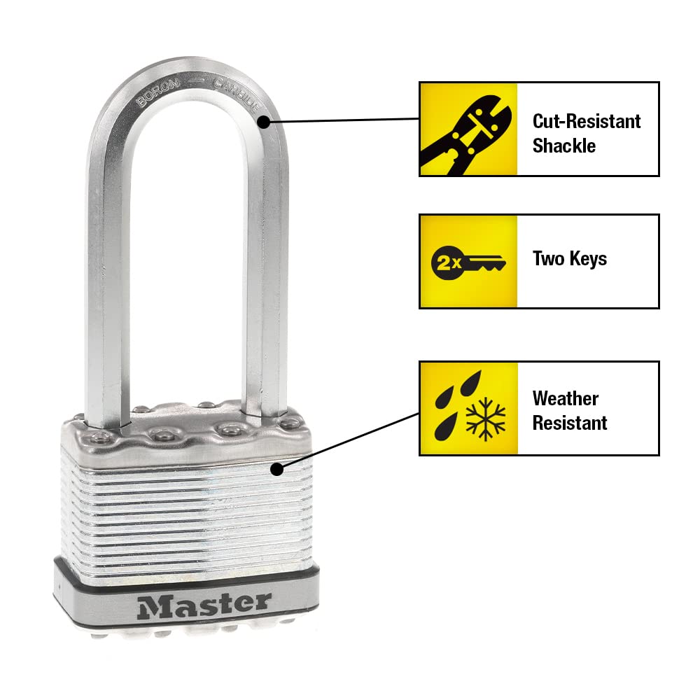 Heavy Duty Outdoor Padlock with Key, 4 Pack Keyed-Alike K2443