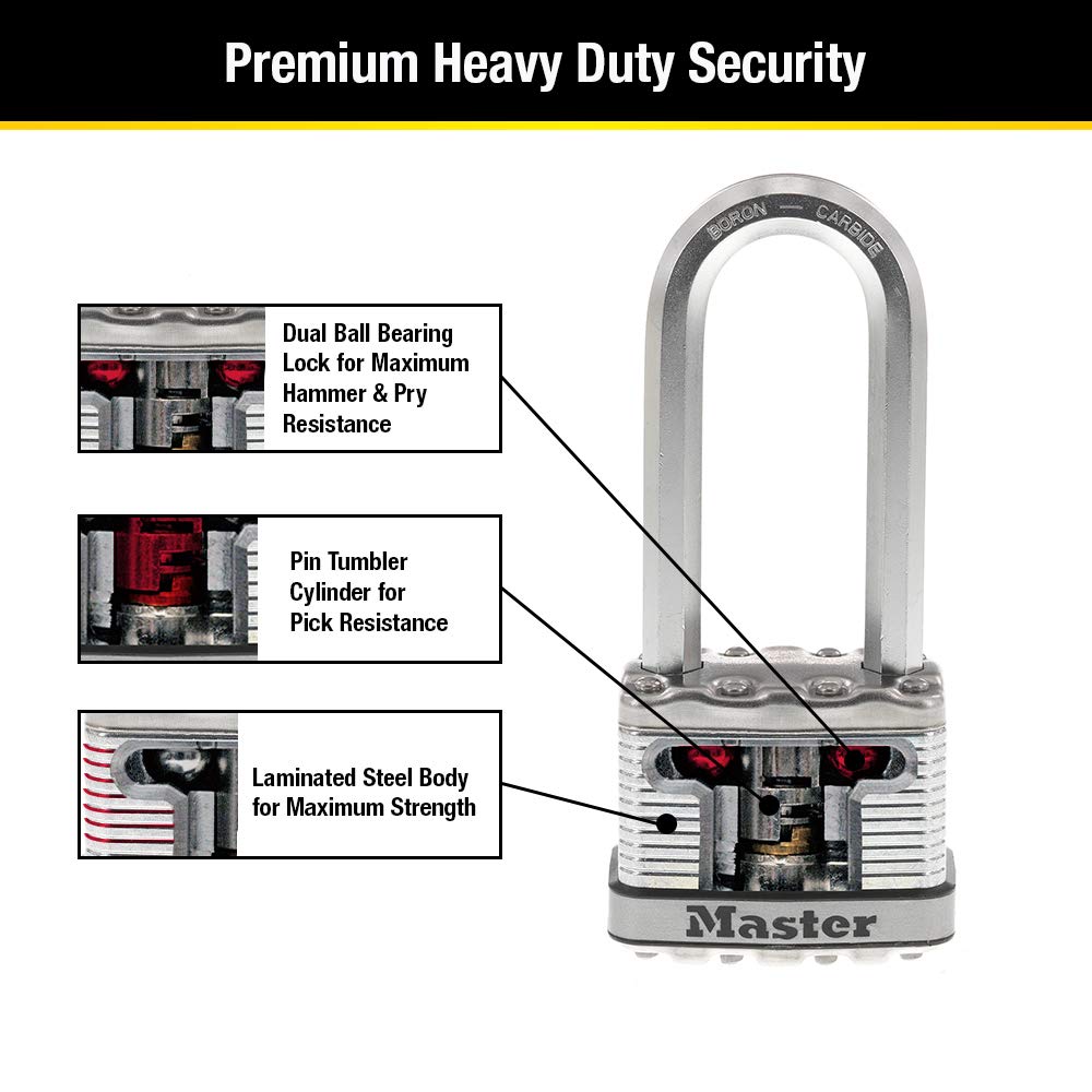 Heavy Duty Outdoor Padlock with Key, 4 Pack Keyed-Alike K2443