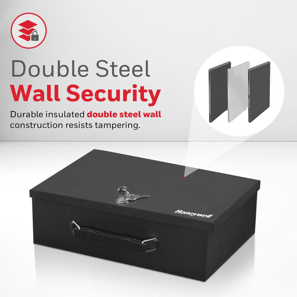 Black Steel Safe Box with Keys H2695