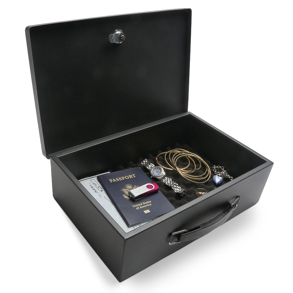 Black Steel Safe Box with Keys H2695
