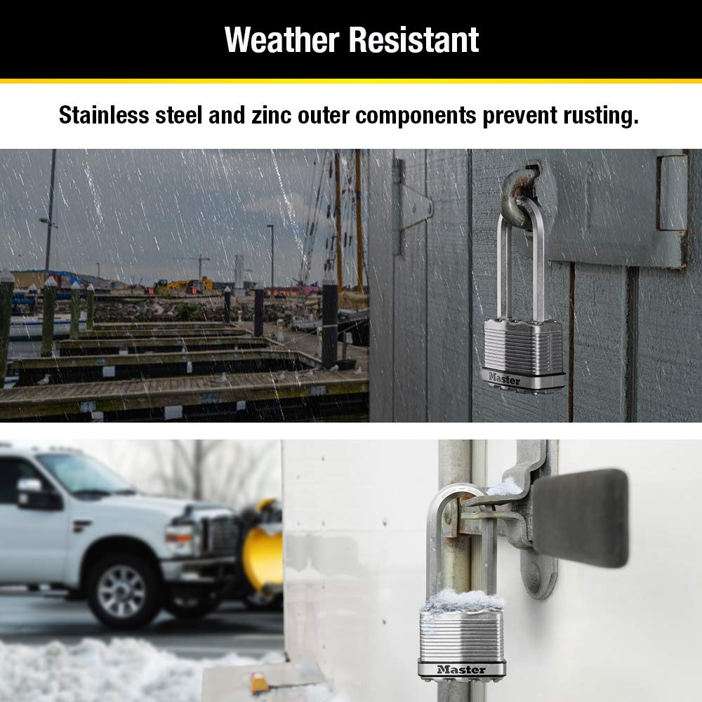 Heavy Duty Outdoor Padlock with Key, 4 Pack Keyed-Alike K2443