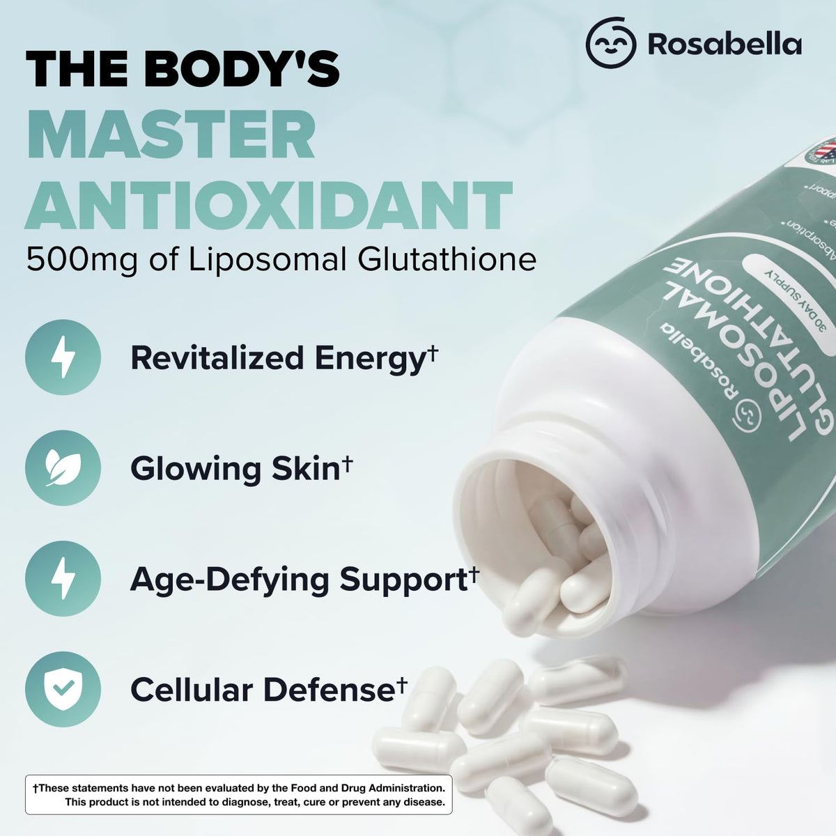 500mg Glutathione Supplement 60 Capsules F63594