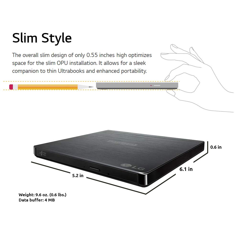 Portable 6X Ultra HD 4K Blu-ray Burner External Drive X935