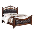 California King Bed with Tufted Vegan Faux Leather Headboard K762387