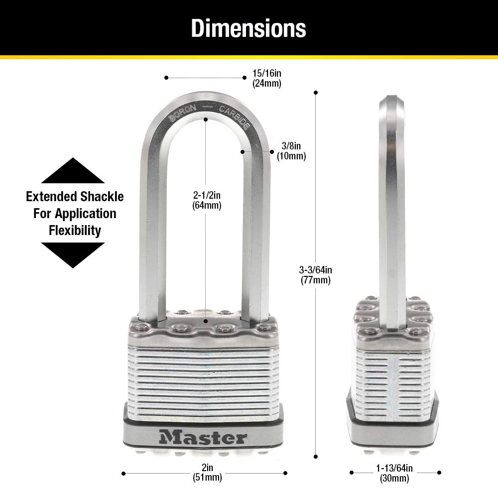 Heavy Duty Outdoor Padlock with Key, 4 Pack Keyed-Alike K2443