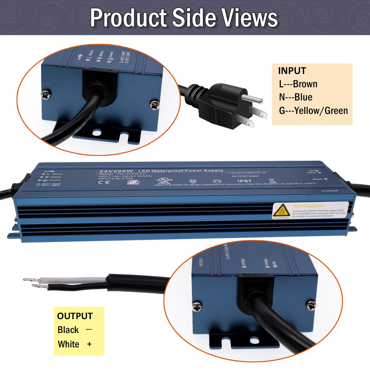 24V 200W UL Listed LED Power Supply R7100