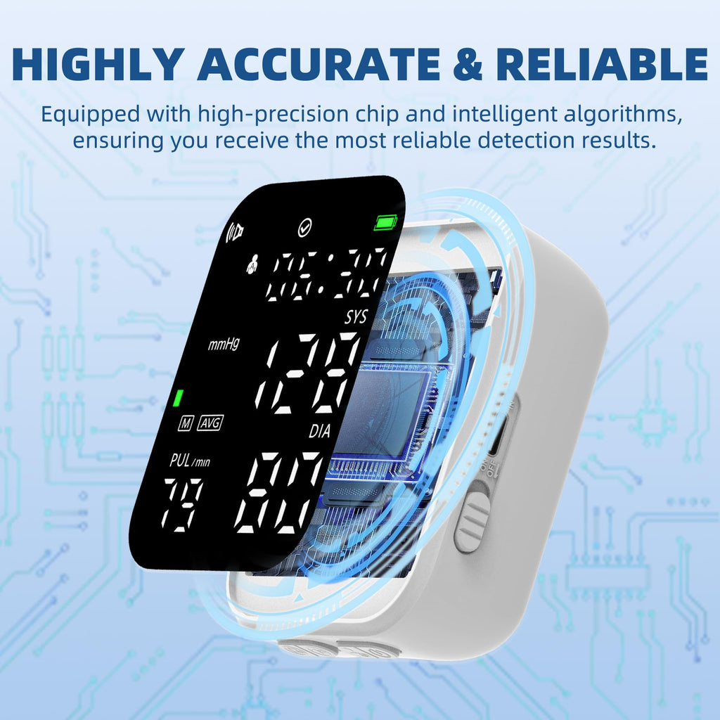 Black Digital Rechargeable Wrist Blood Pressure Monitor N4039