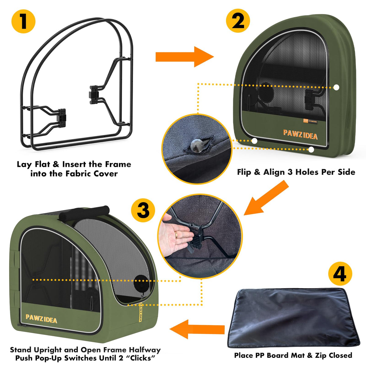3-in-1 Large Dog Stroller with Detachable Carrier T620669