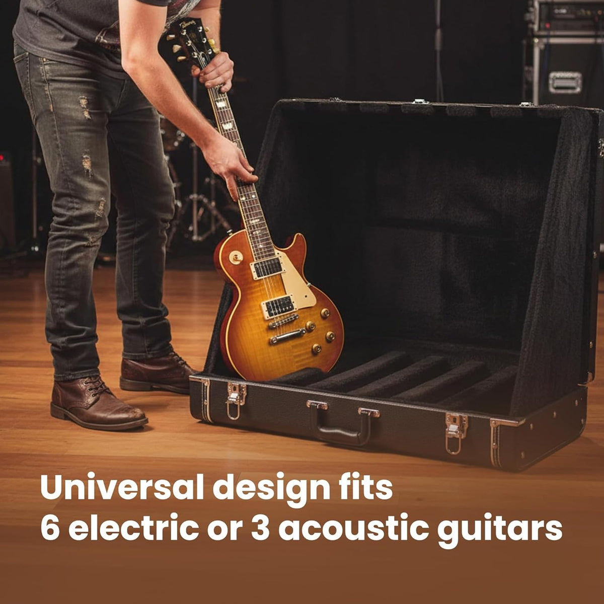 6 Guitar Stand Case Hardwood Plush Q579522