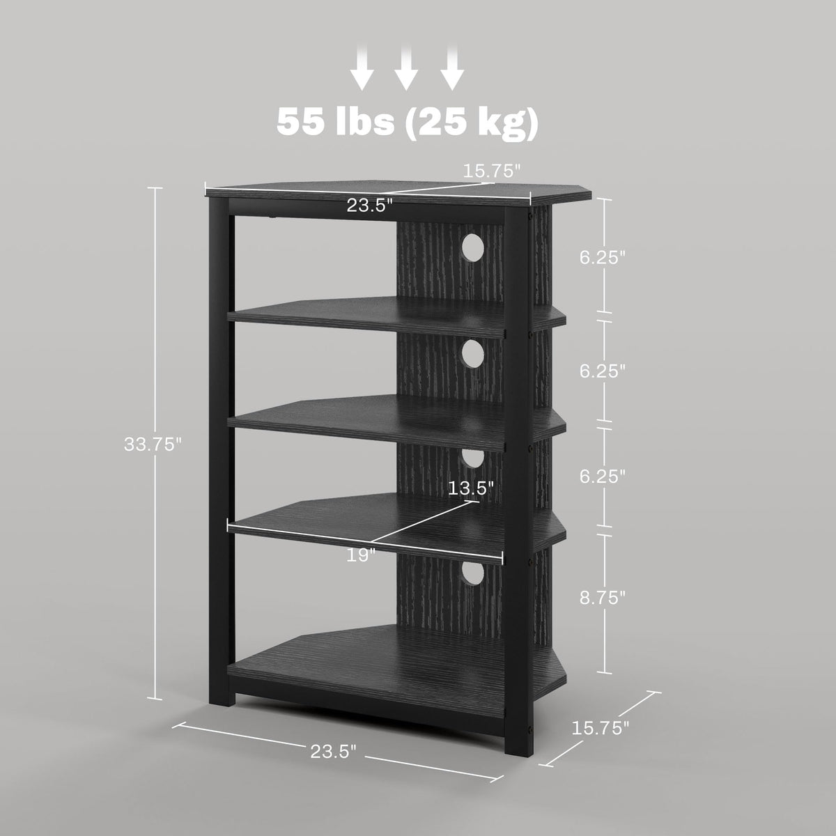 Black 4-Tier Media Stand R95928