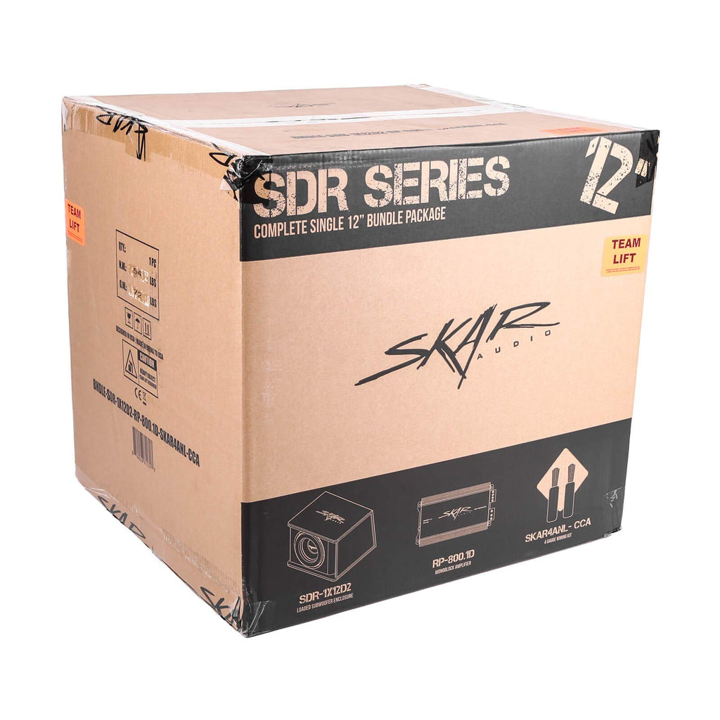 Single 12" 1,200 Watt Subwoofer Bass Package with Amplifier B9994