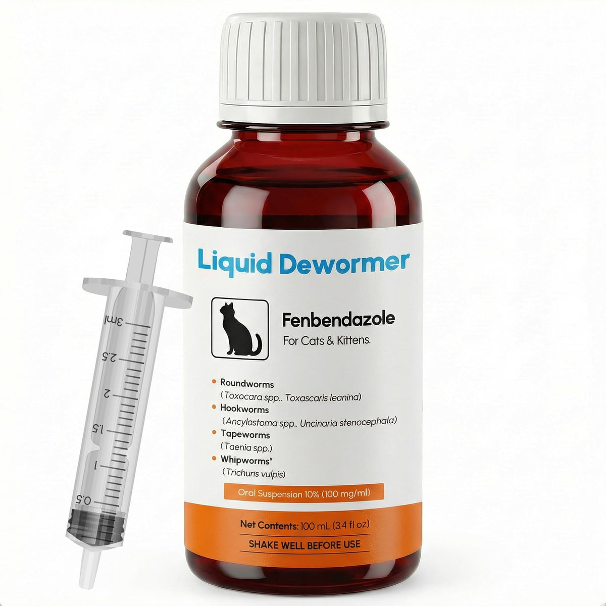 Liquid Fenbendazole Dewormer for Cats & Kittens 100ml F266