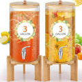 2 Pack 3 Gallon Glass Drink Dispensers H67856