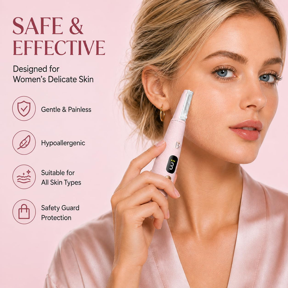 Rechargeable Sonic Dermaplane Razor with 10 Refills H22372