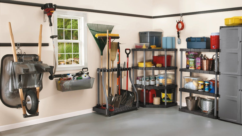 Black Wheeled Garage Tool Tower Rack Z8984