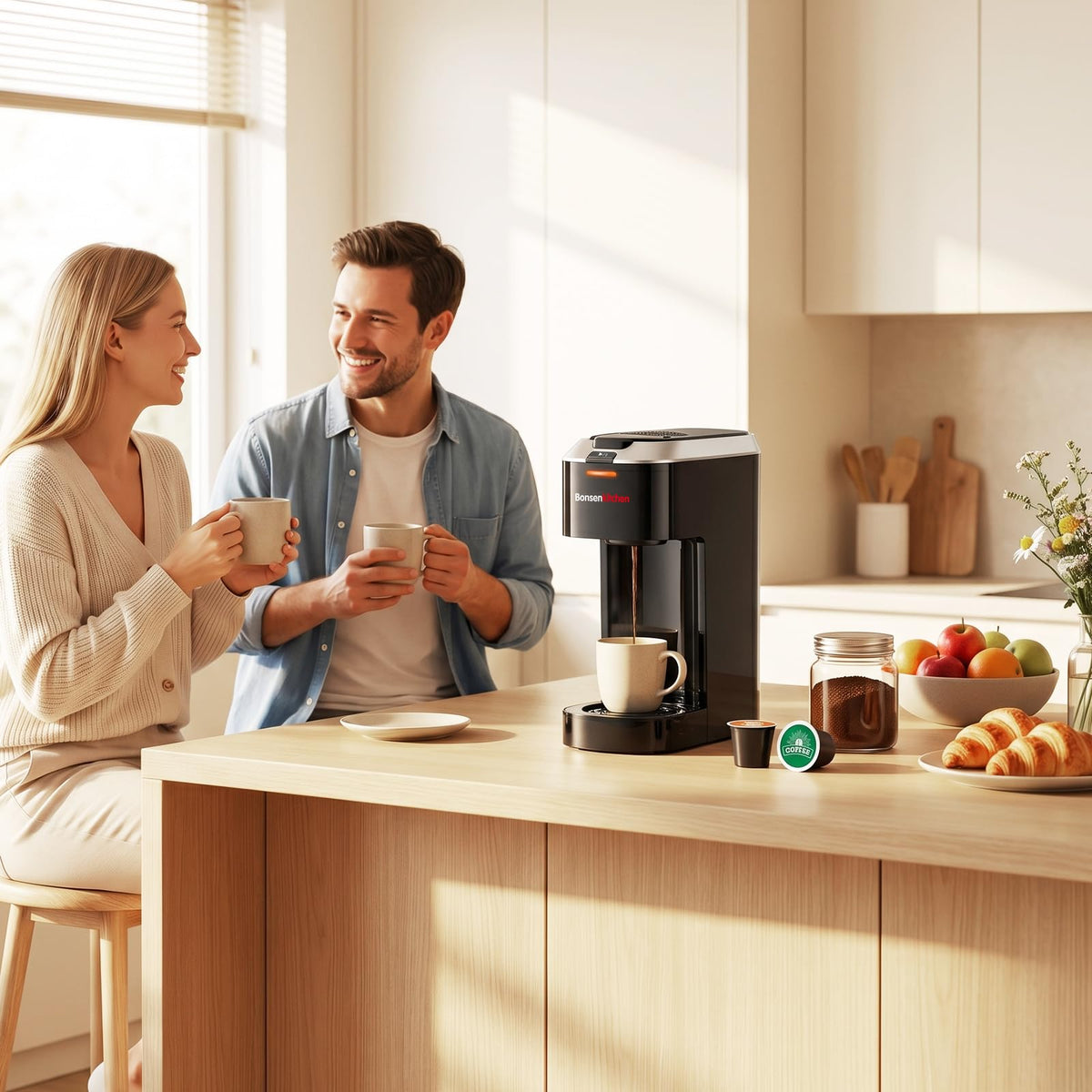 2-in-1 Single Serve Coffee Maker P531537