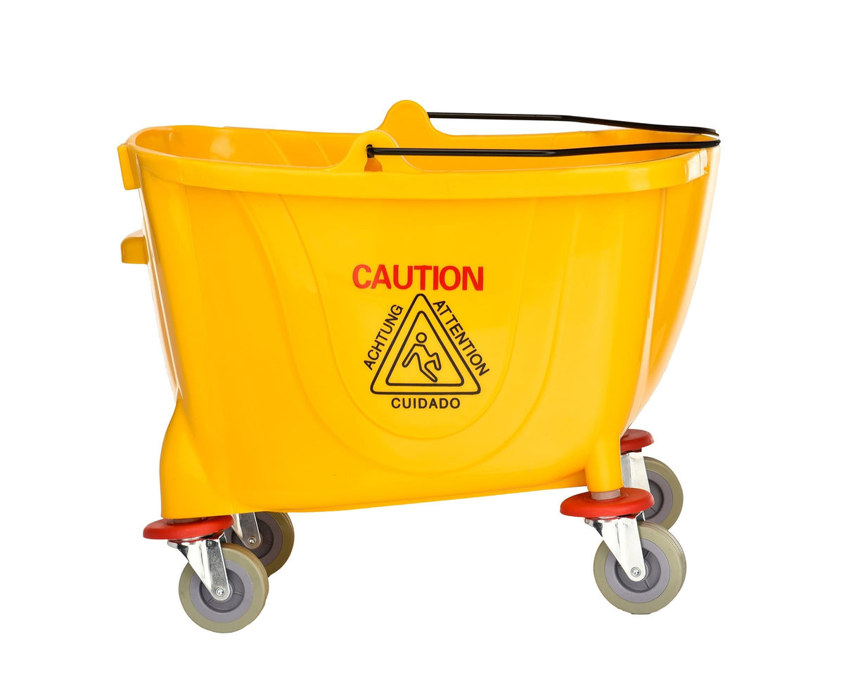 35 qt. Yellow Mop Bucket on Wheels P5523