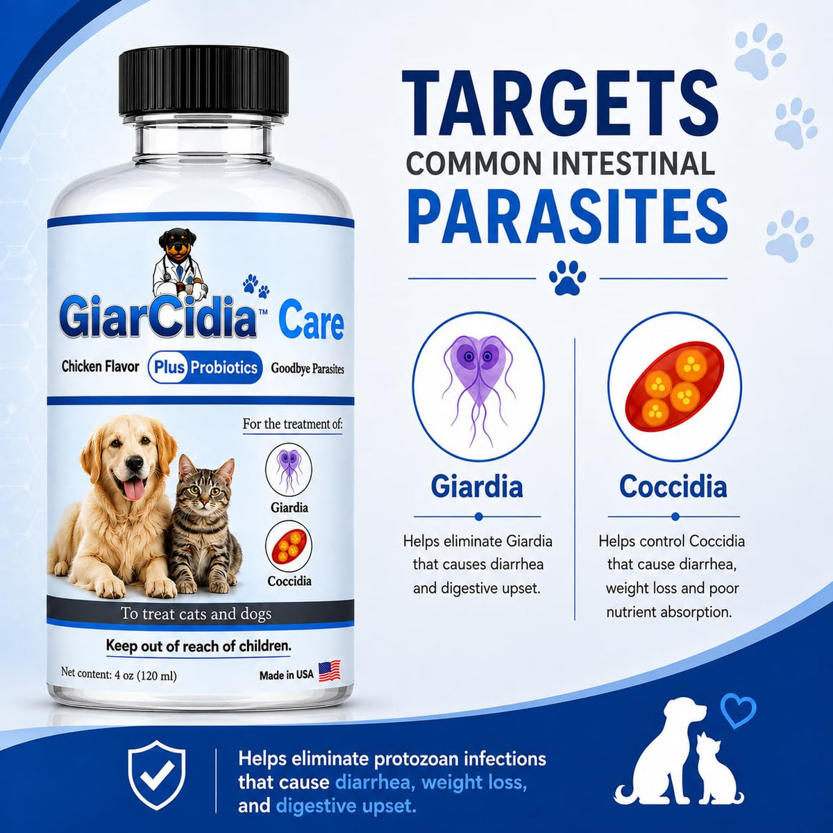 Milk Flavor Dewormer for Cats & Dogs 120ml with Dropper W1962