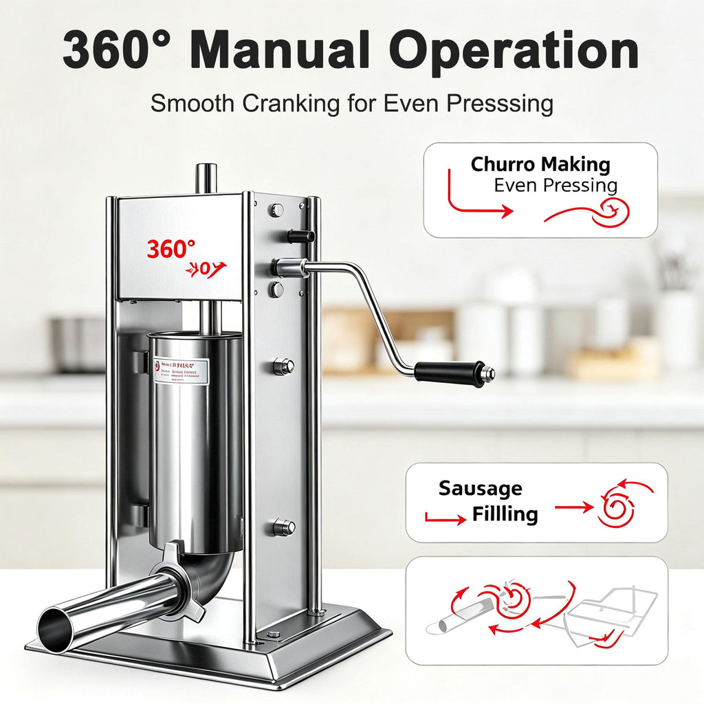 Manual Churros Maker with 4 Pastry Nozzles B35487
