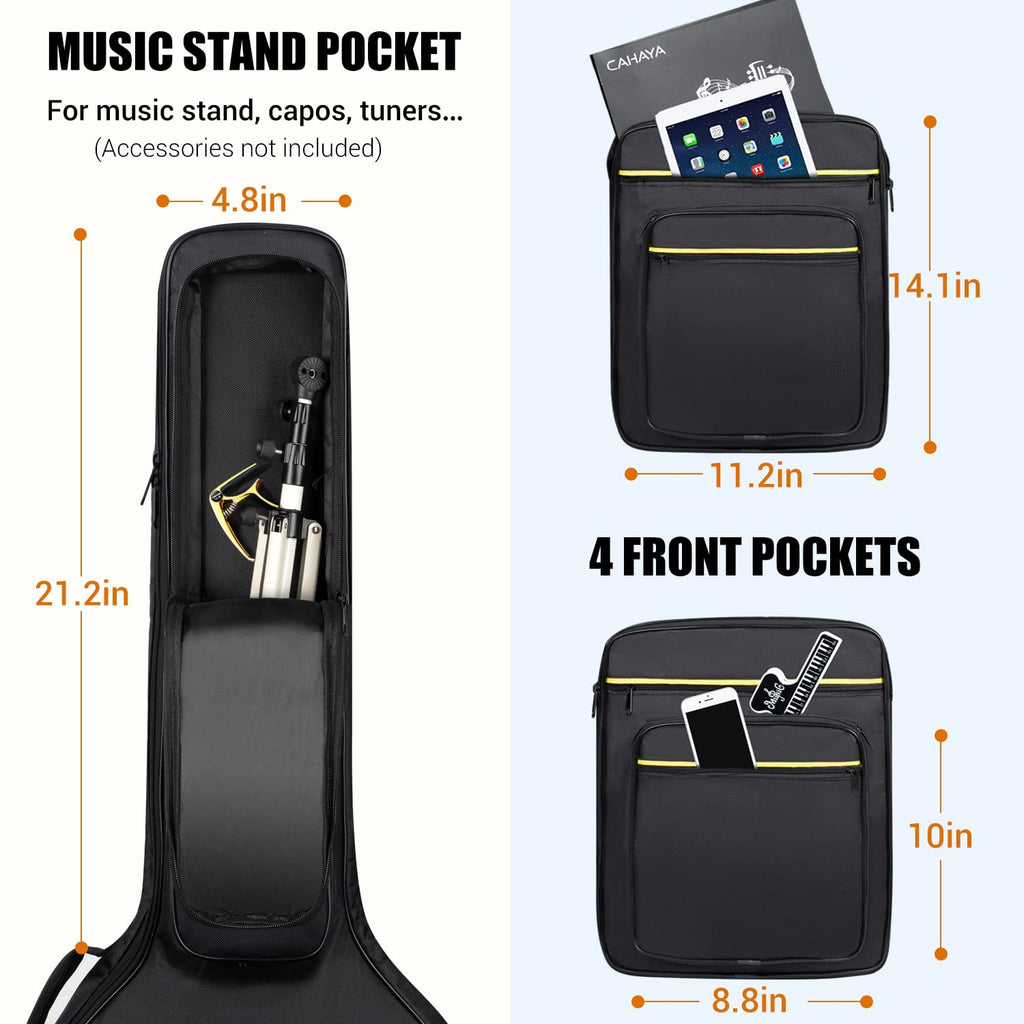 44 Inch Guitar Bag Multi-pockets 0.47in Thick Padding Water Resistent Gig Bag V9964
