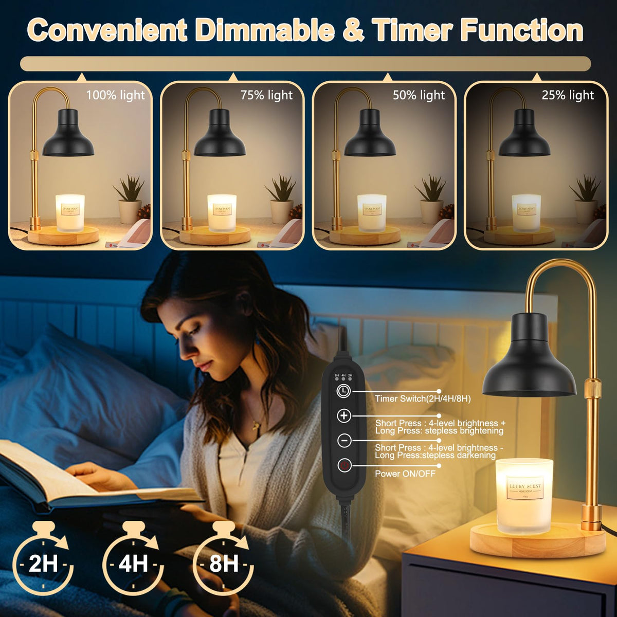 Candle Warmer Lamp with Timer & Dimmer Z874143