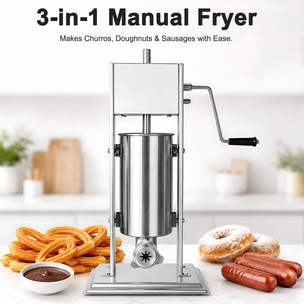 Manual Churros Maker with 4 Pastry Nozzles B35487