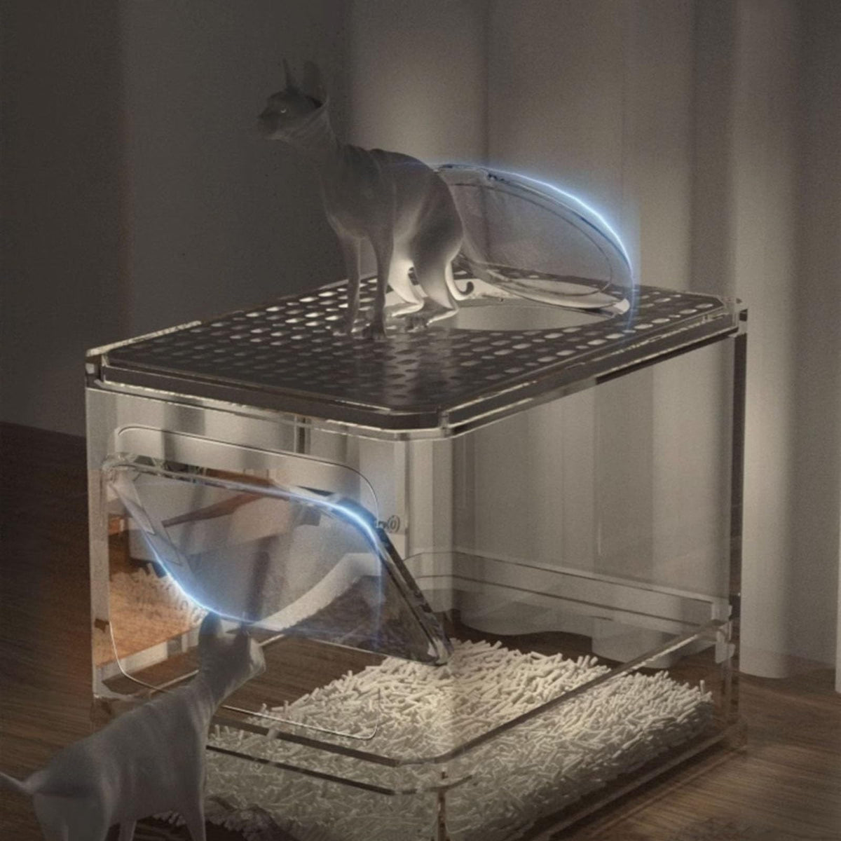 Foldable Cat Litter Box with Lid and Scoop E963635