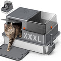 XXXL Stainless Steel Litter Box with Lid M30190