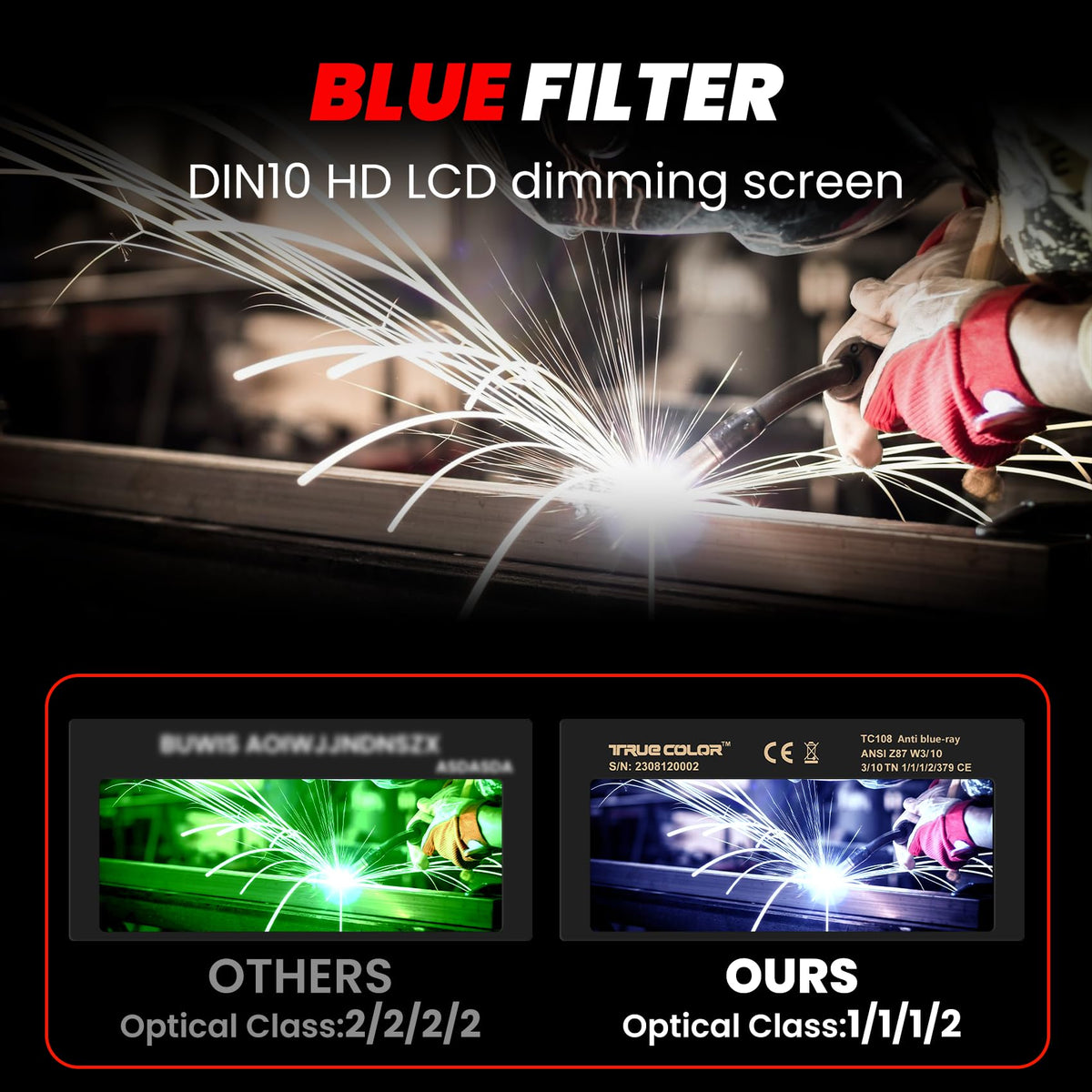 2×4 1/4 Auto Darkening Welding Lens C69305