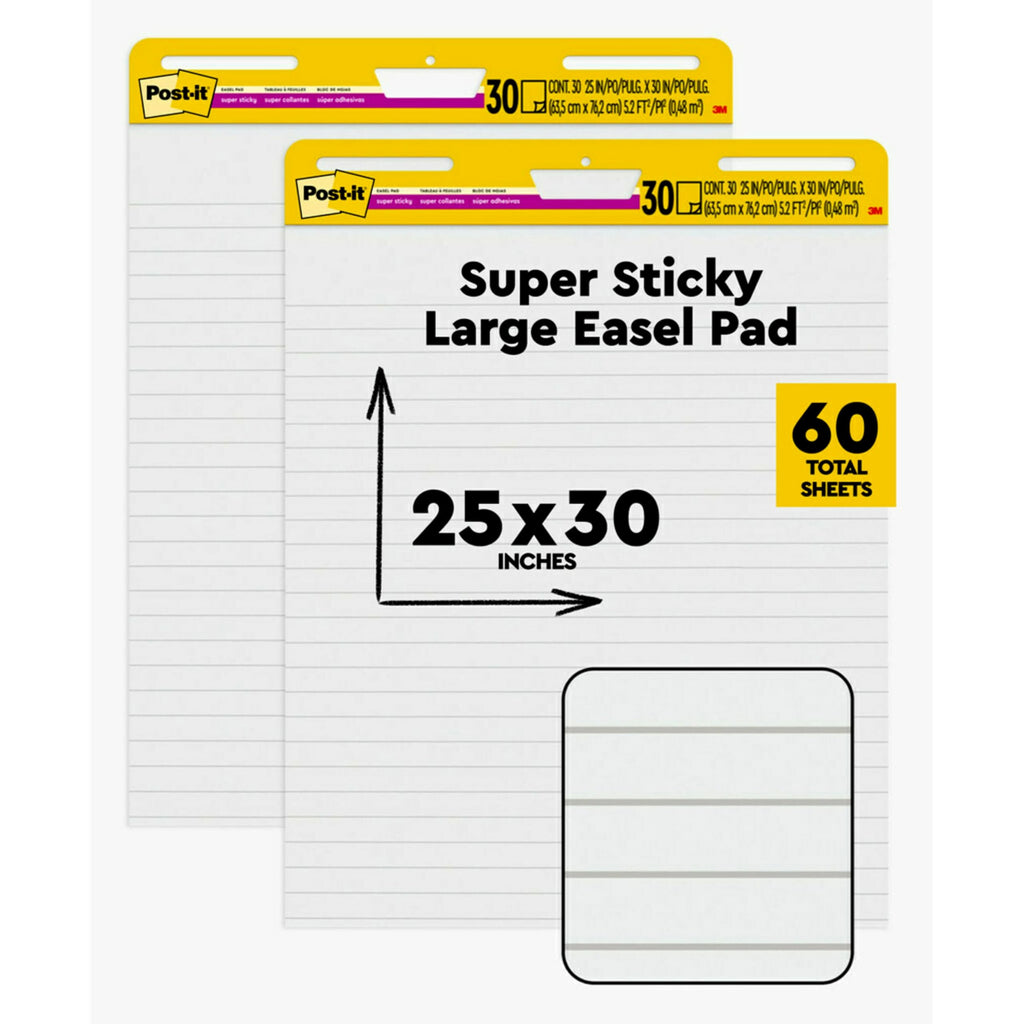 White Lined Easel Pad, 25 x 30 in, 2 Pads G640