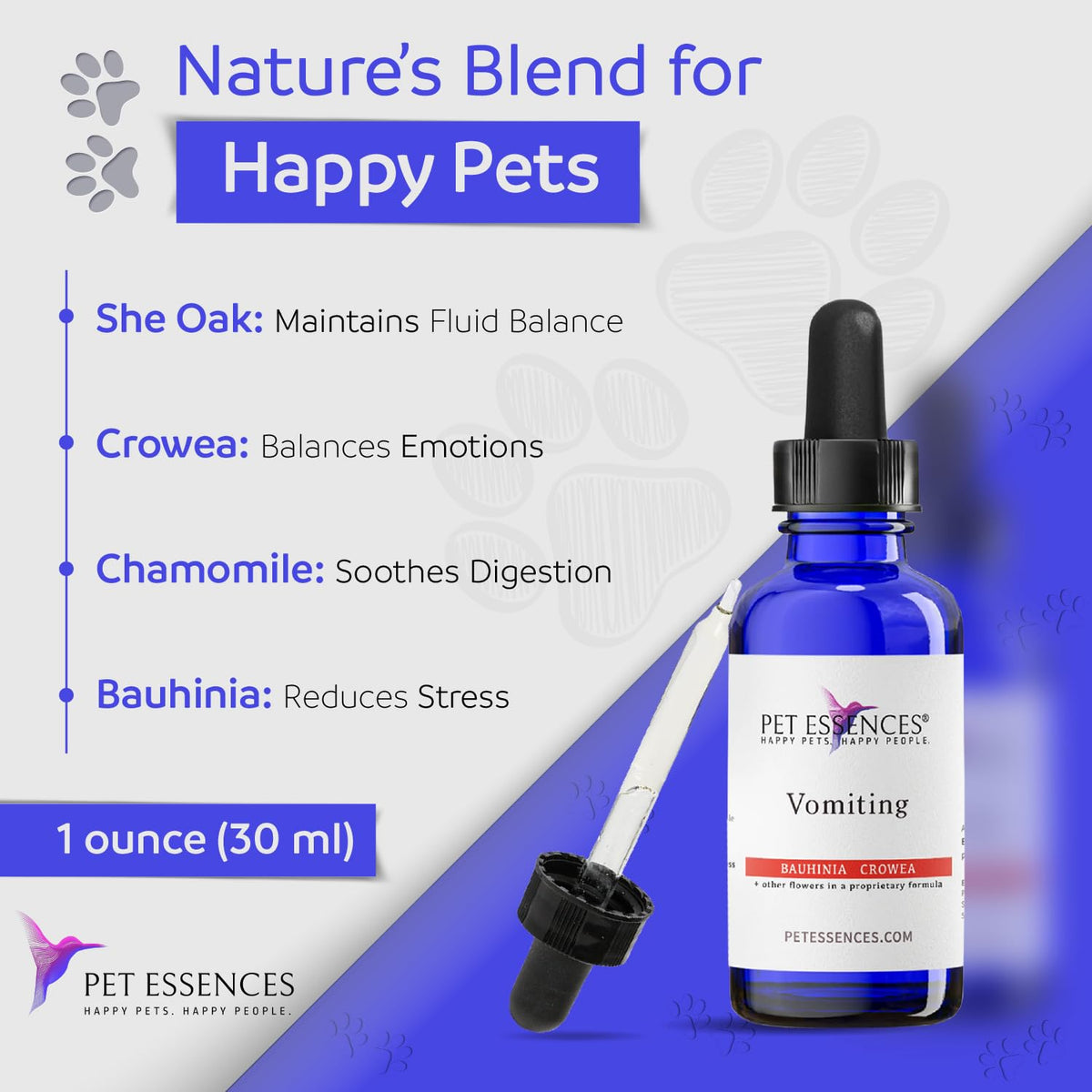 1 oz Natural Flower Essences for Dogs, Cats & Horses W894