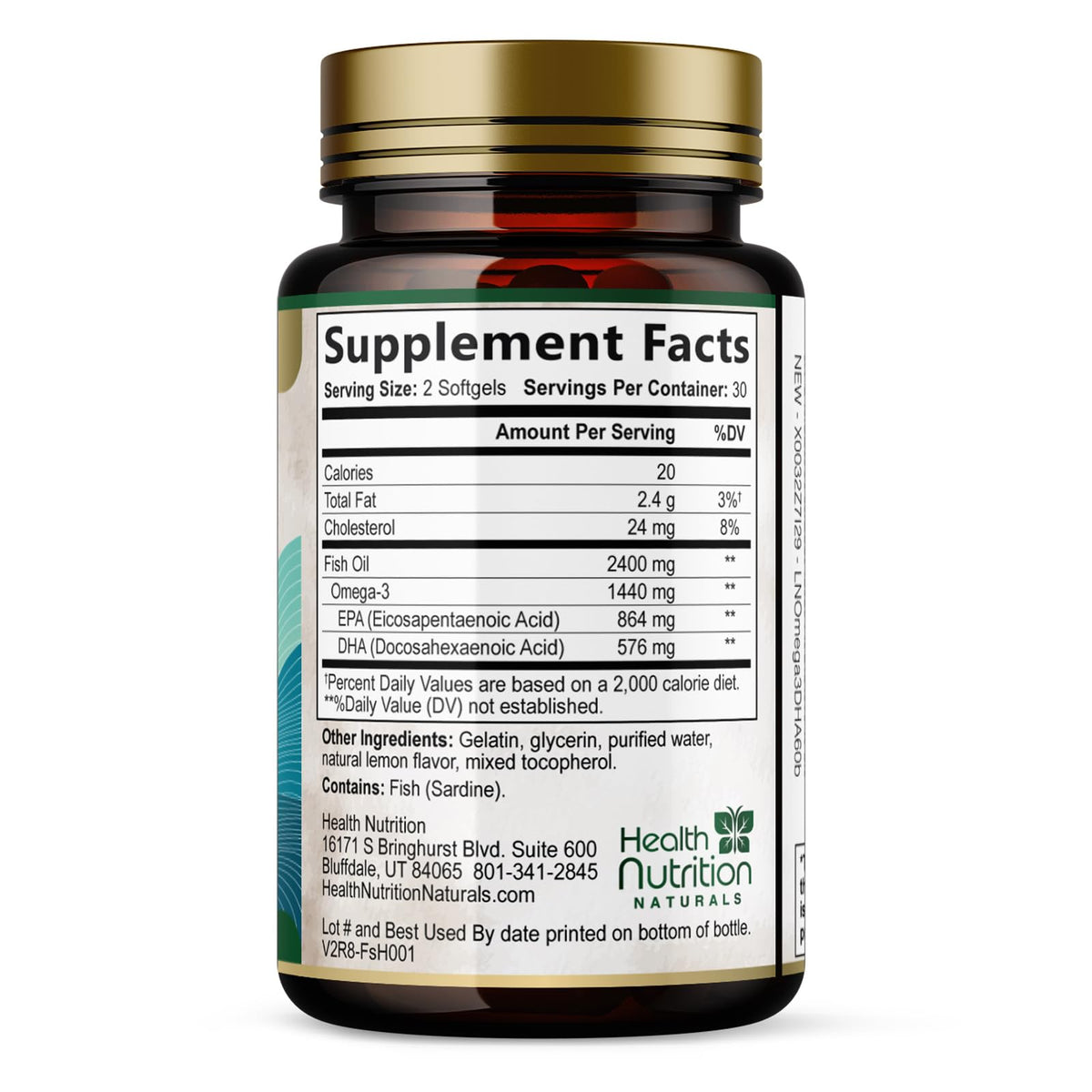 2400mg Omega 3 Fish Oil Softgels L200936