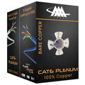 Cat6 Plenum Cable 1000Ft Bare Copper 23AWG Blue M93154