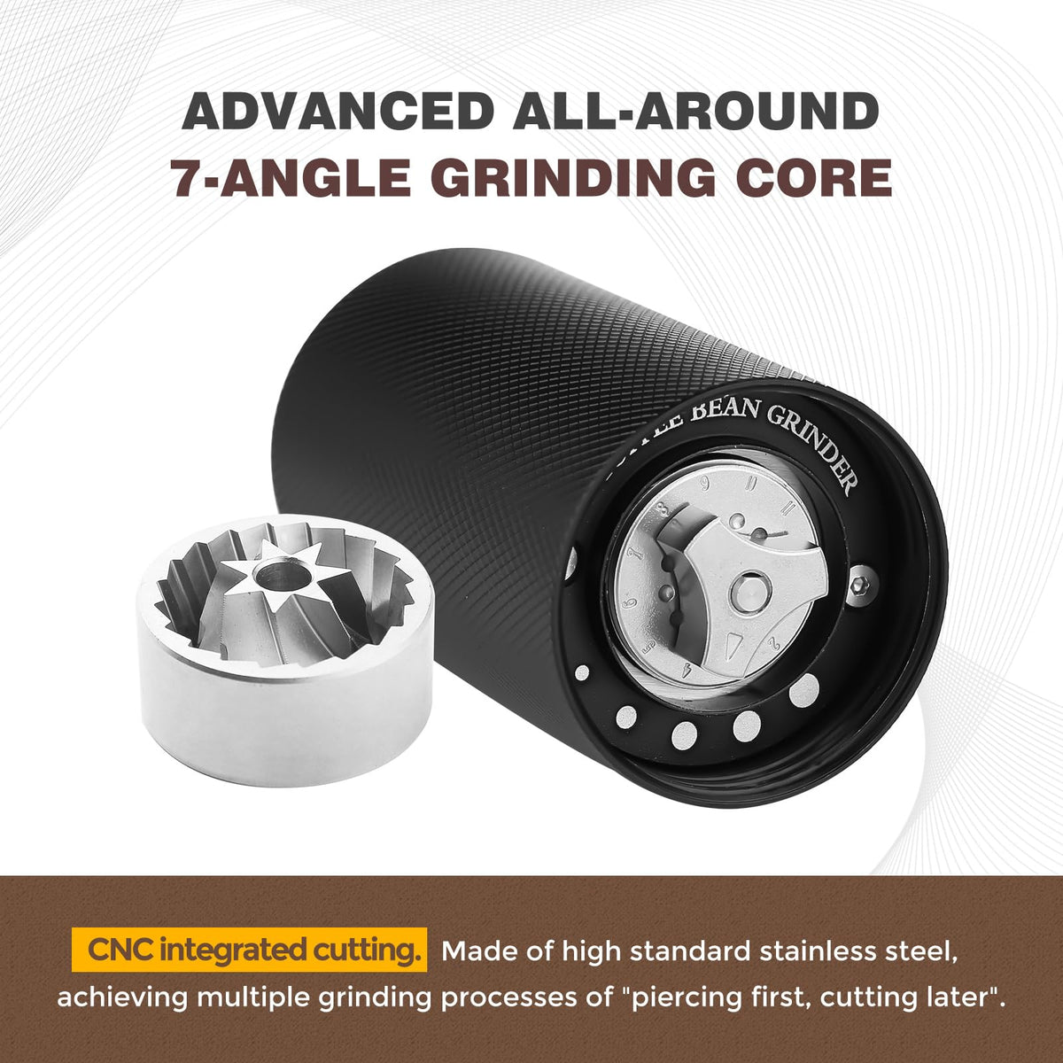 Manual Coffee Grinder with Stainless Steel Conical Burr C99626