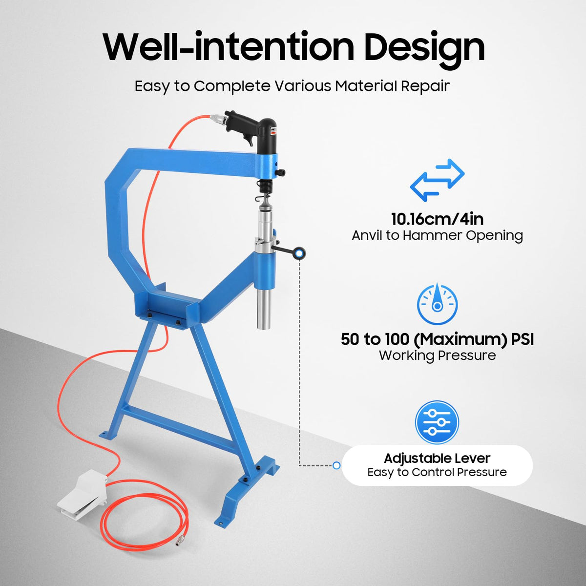 Pneumatic Planishing Hammer with Stand & Pedal H4251