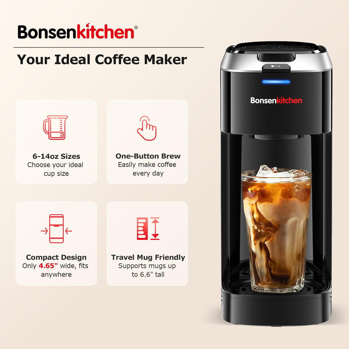 2-in-1 Single Serve Coffee Maker P531537
