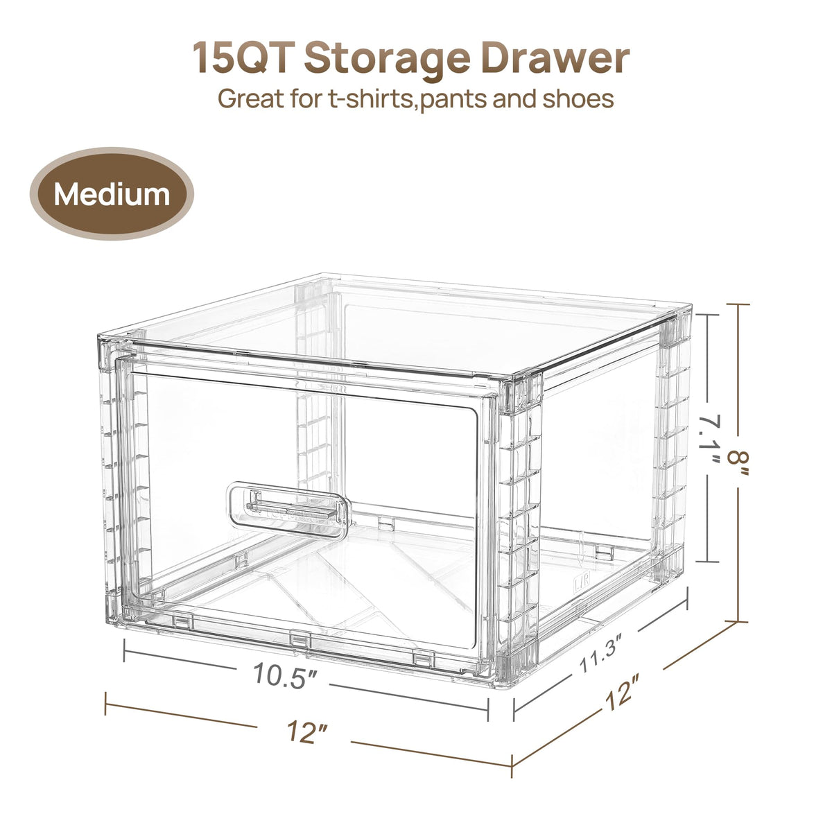 Clear Stackable Storage Drawers 4 Pack 15QT H6842