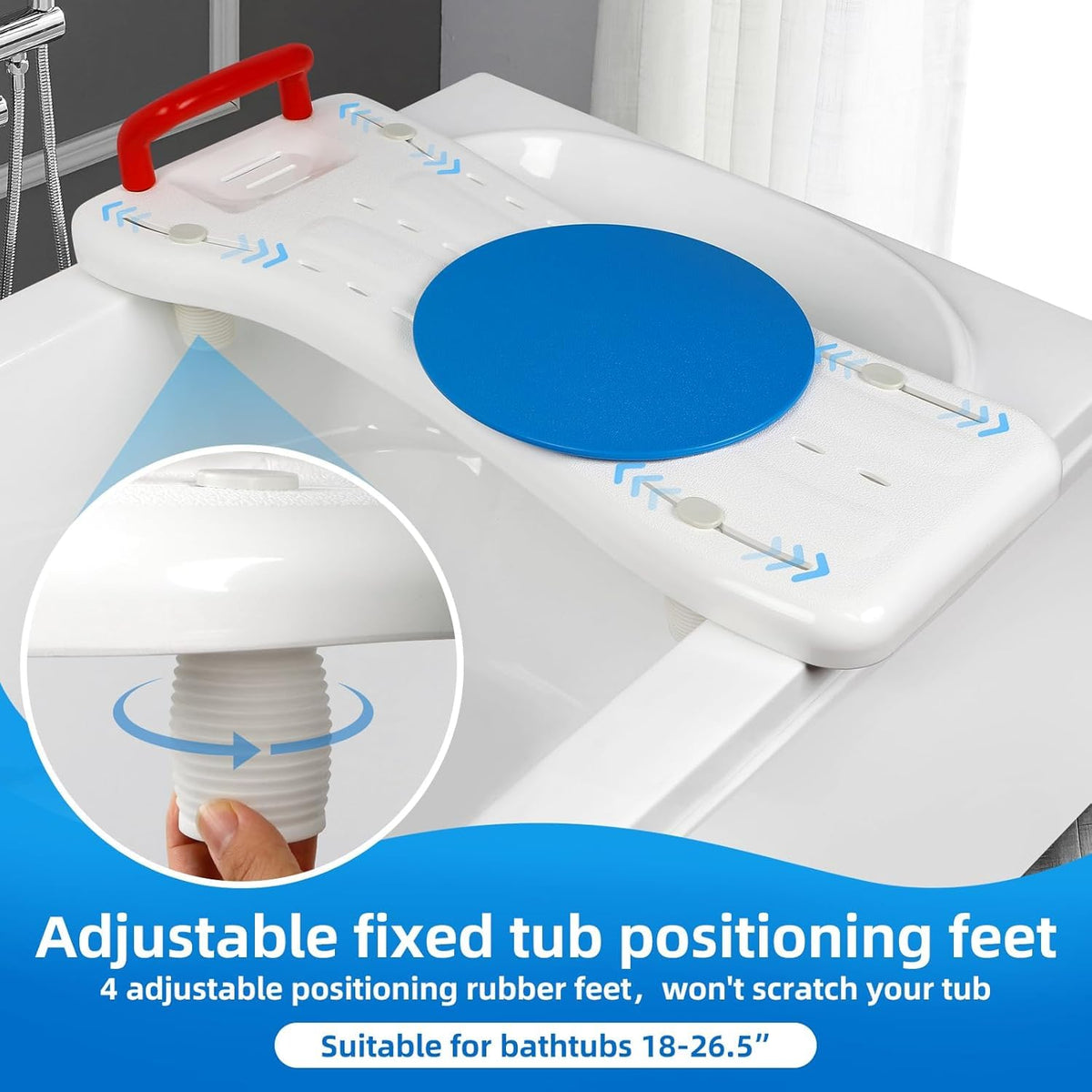 Rotating Tub Transfer Bench with Handle, 300 lbs F643957
