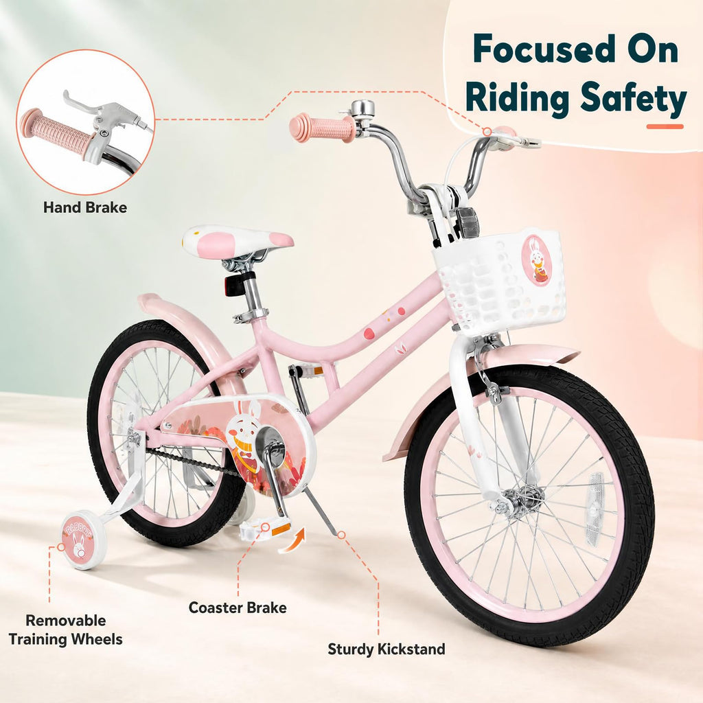 18 Inch Girls Bike with Basket H60636