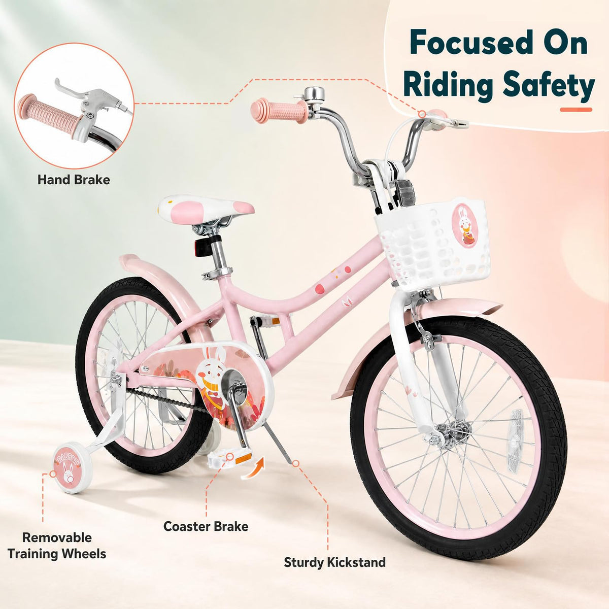 18 Inch Girls Bike with Basket H60636