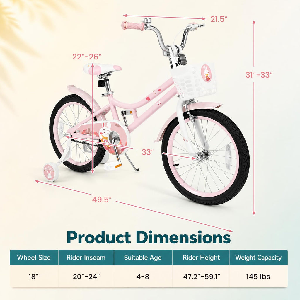 18 Inch Girls Bike with Basket H60636